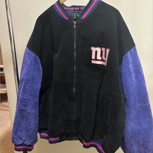NFL New York Giants Varsity Leather Jacket Used Size XXL